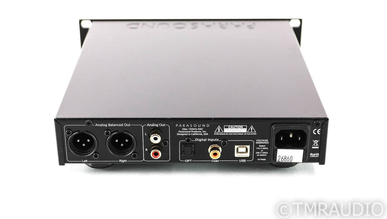 Parasound Zdac DAC / Headphone Amplifier; D/A Converter; Black; v.1