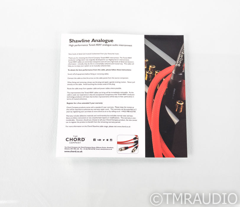 Chord Company Shawline Analogue RCA to DIN Cable; 1m Interconnect for Naim