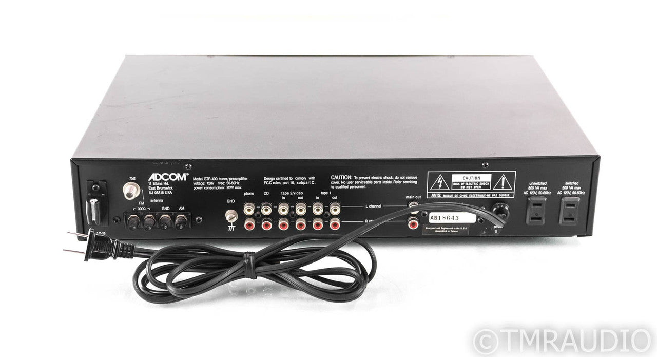 Adcom GTP-400 Stereo Preamplifier / Tuner; GTP400; MM Phono