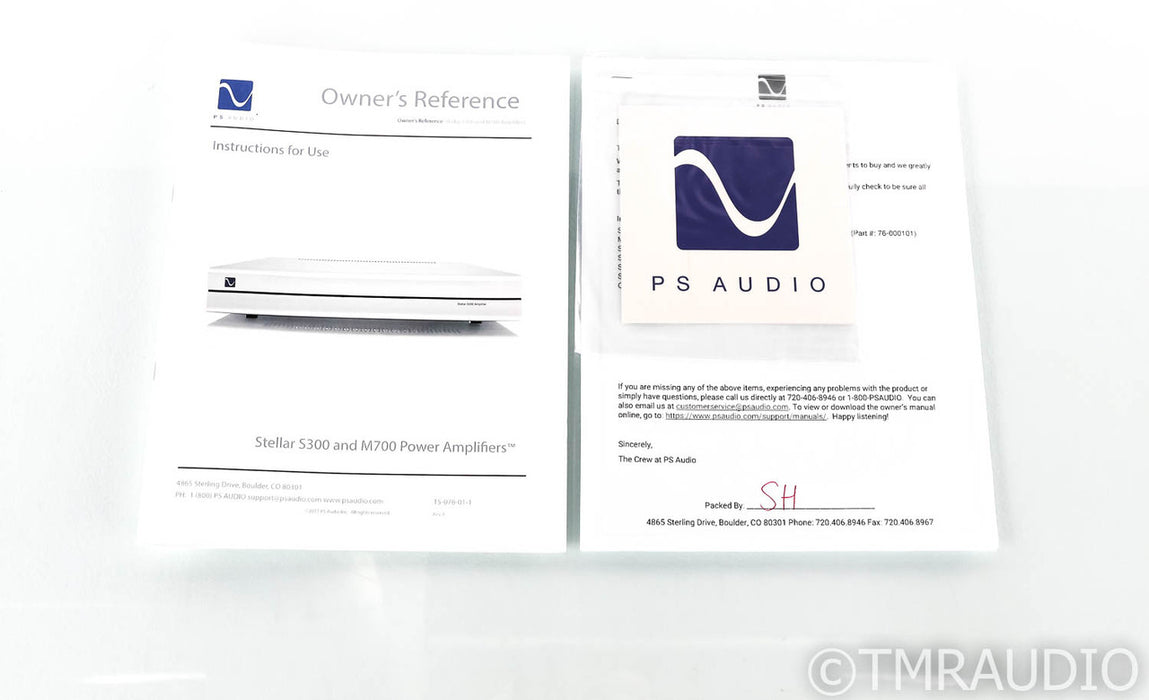 PS Audio Stellar S300 Stereo Power Amplifier; S-300; Silver (Used)