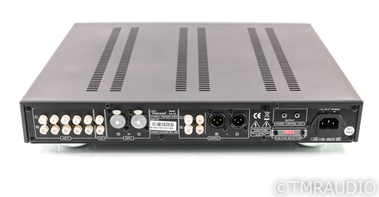 Vincent Audio SA-32 Stereo Tube Hybrid Preamplifier; SA32; Silver; Remote