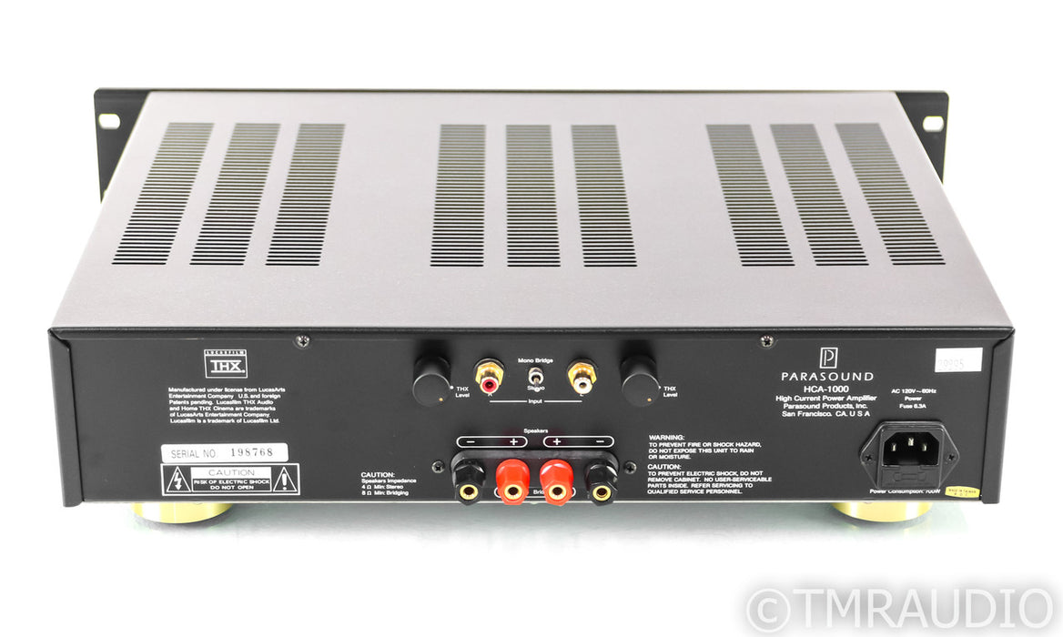 Parasound HCA 1000 Stereo Power Amplifier; HCA1000; Black