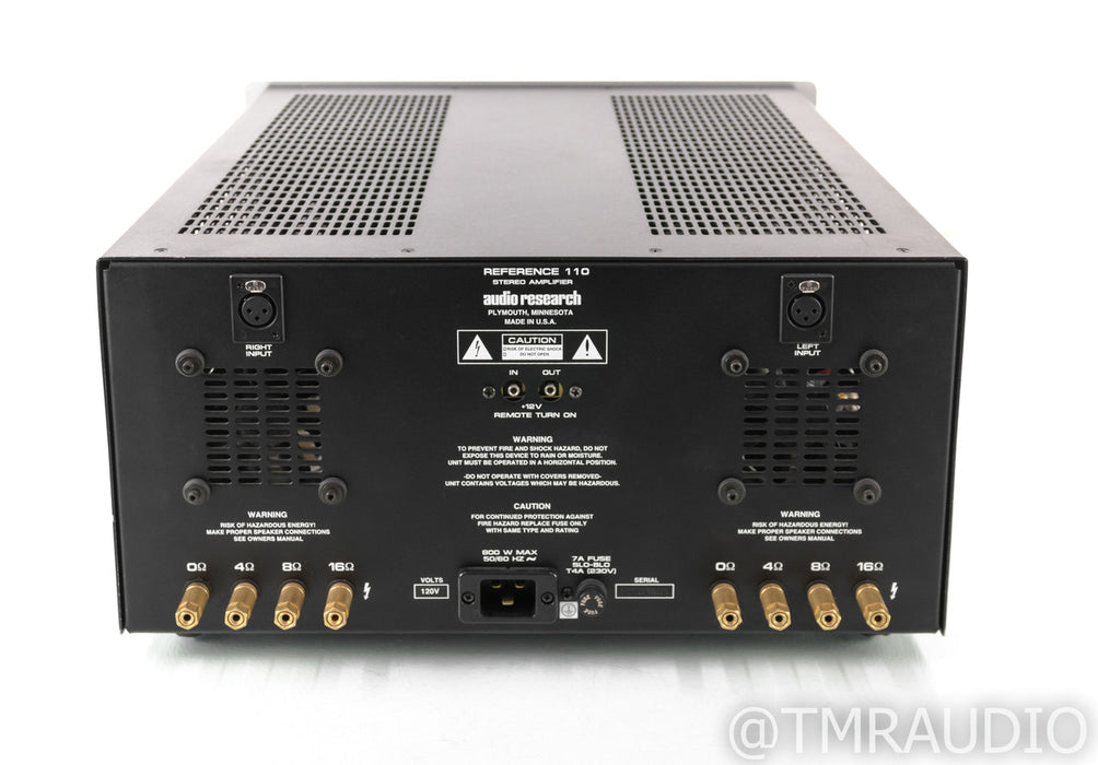 Audio Research Reference 110 Stereo Tube Power Amplifier; Ref 110; Low Hours