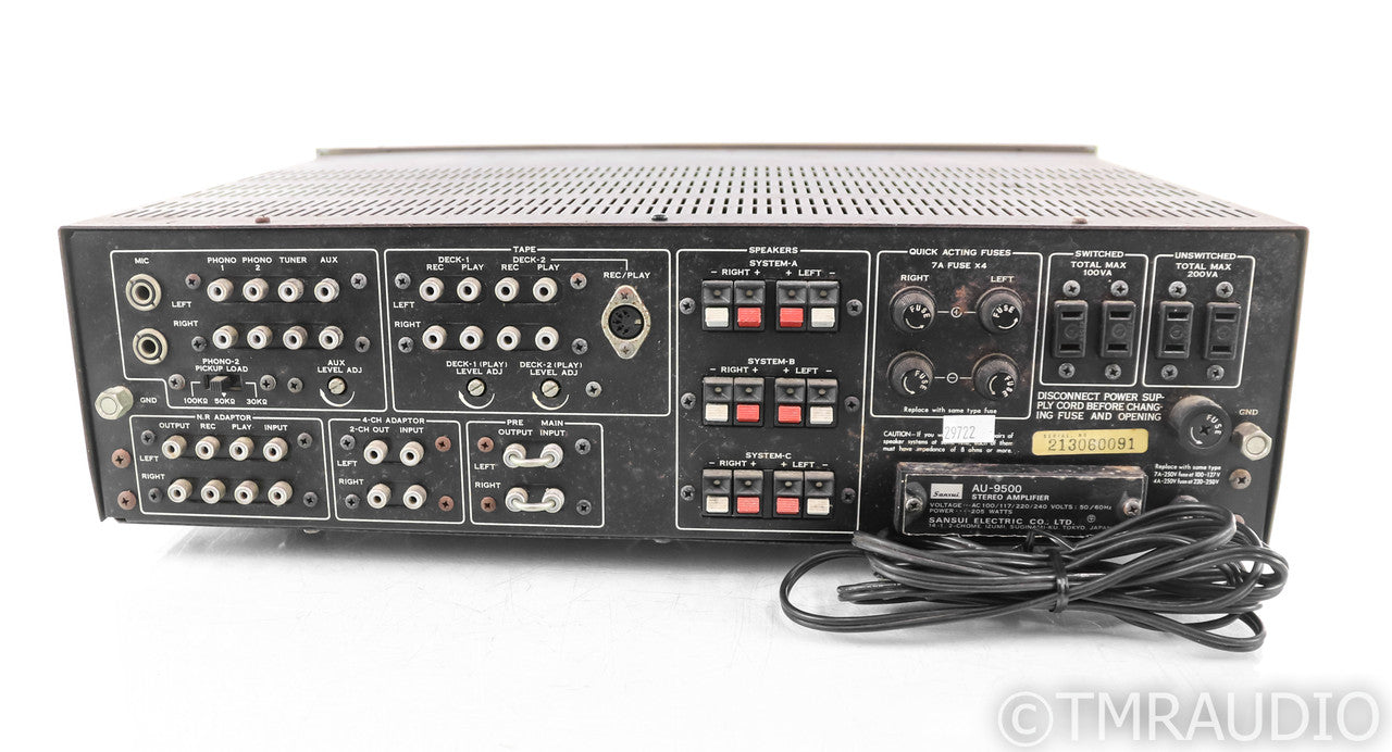 Sansui AU-9500 Vintage Stereo Power Amplifier; AU9500; AS-IS (Won't Turn On)