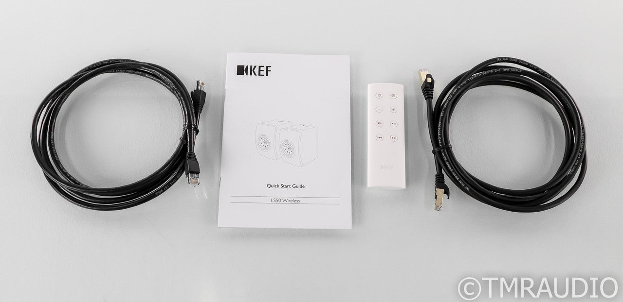 KEF LS50W Wireless Bookshelf Speakers; Gloss White / Copper Pair; LS-50