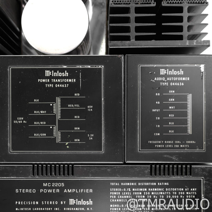 McIntosh MC2205 Vintage Stereo Power Amplifier; MC-2205