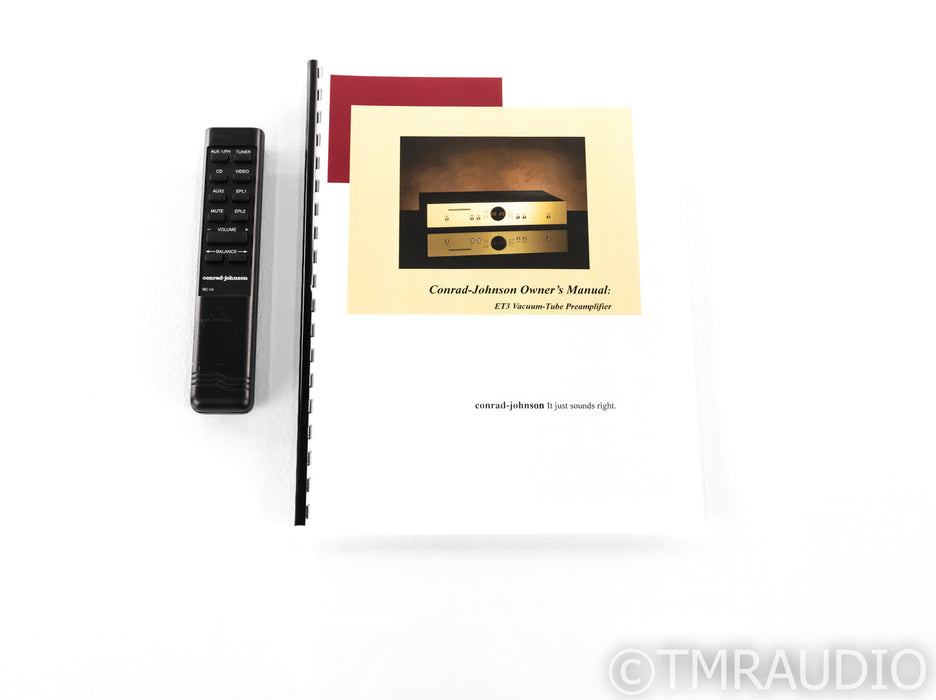 Conrad Johnson ET3 Stereo Tube Preamplifier; ET-3 PH; Remote; MM Phono