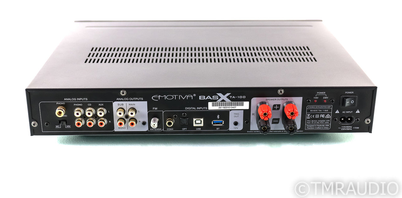 Emotiva BasX TA-100 Stereo Integrated Amplifier; MM / MC Phono; TA 100; Remote