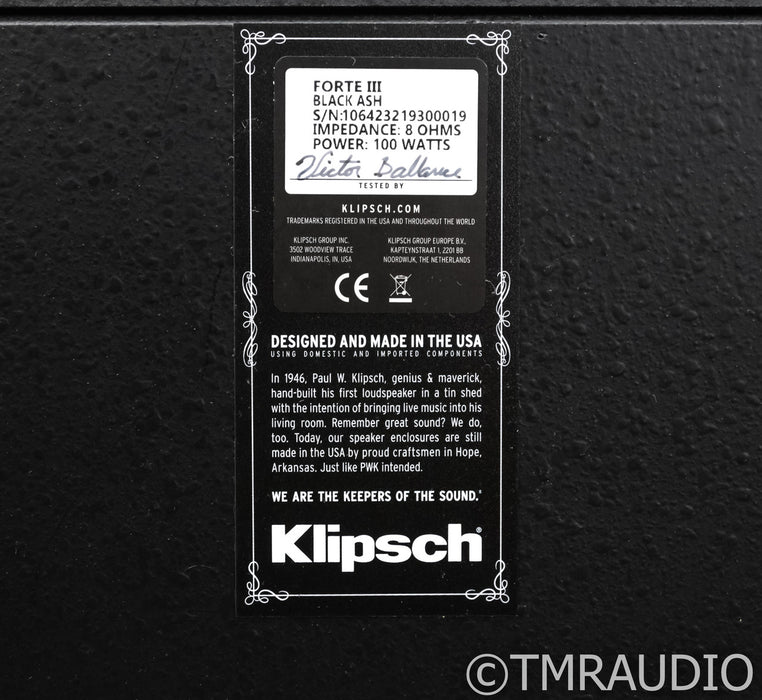Klipsch Forte III Floorstanding Speakers