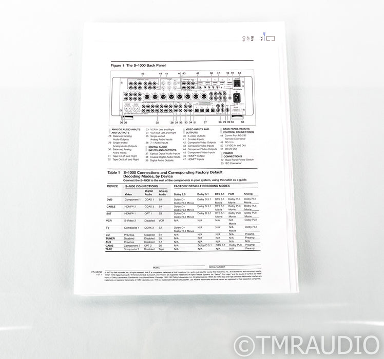 Krell S-1000 7.1 Channel Home Theater Processor; Black; S1000