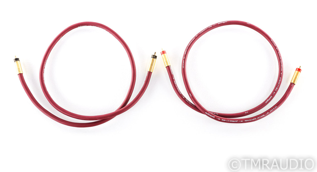 Audioquest Ruby X3 Hyperlitz RCA Cables; 1m Pair Interconnects