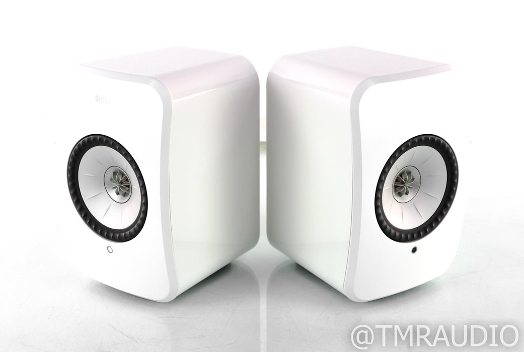 KEF LSX Wireless Bookshelf Speakers; Gloss White Pair; Bluetooth; Wifi
