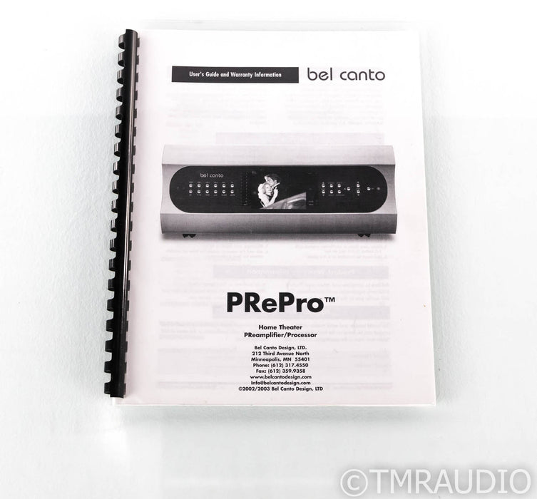 Bel Canto PRePro 7.1 Channel Home Theater Processor