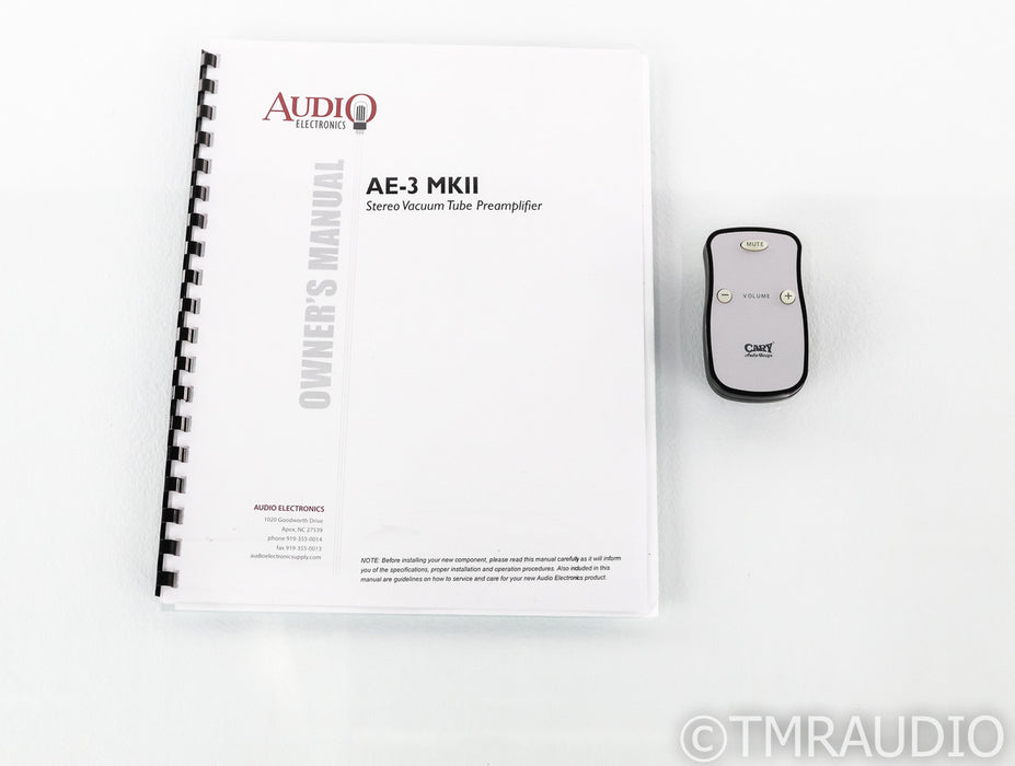 Audio Electronics AE-3 MkII Stereo Tube Preamplifier; Cary; AE3; Remote