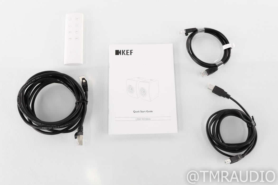 KEF LS50 Wireless Bookshelf Speakers; LS50W; White / Copper Pair