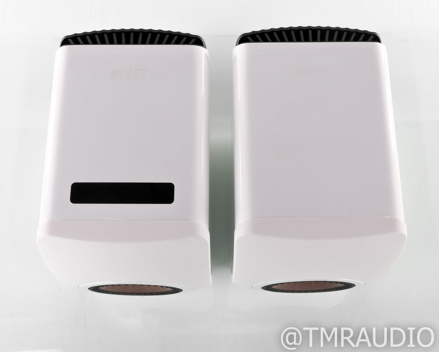 KEF LS50 Wireless Bookshelf Speakers; LS50W; White / Copper Pair