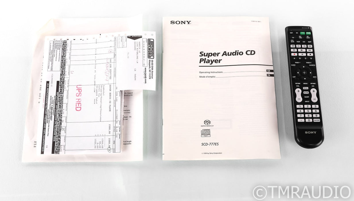 Sony SCD-777ES SACD / CD Player; SCD777ES; Black; Remote; AS-IS (SACD Issue)