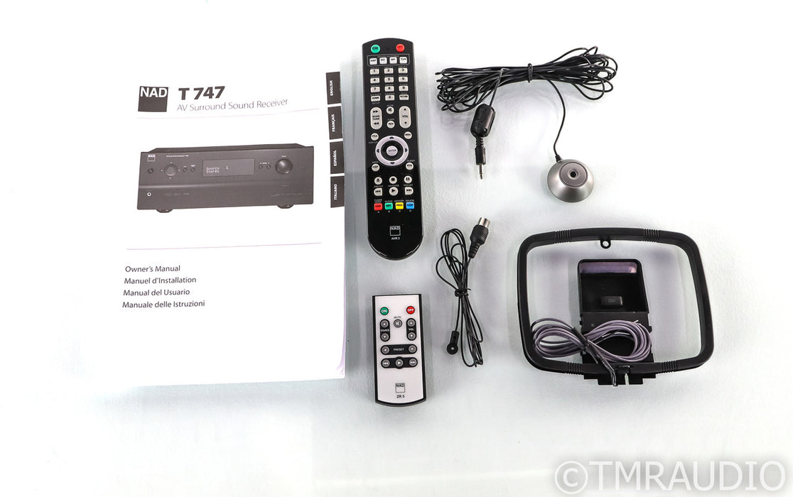 NAD T747 7.1 Channel Home Theater Receiver; T-747; Remote