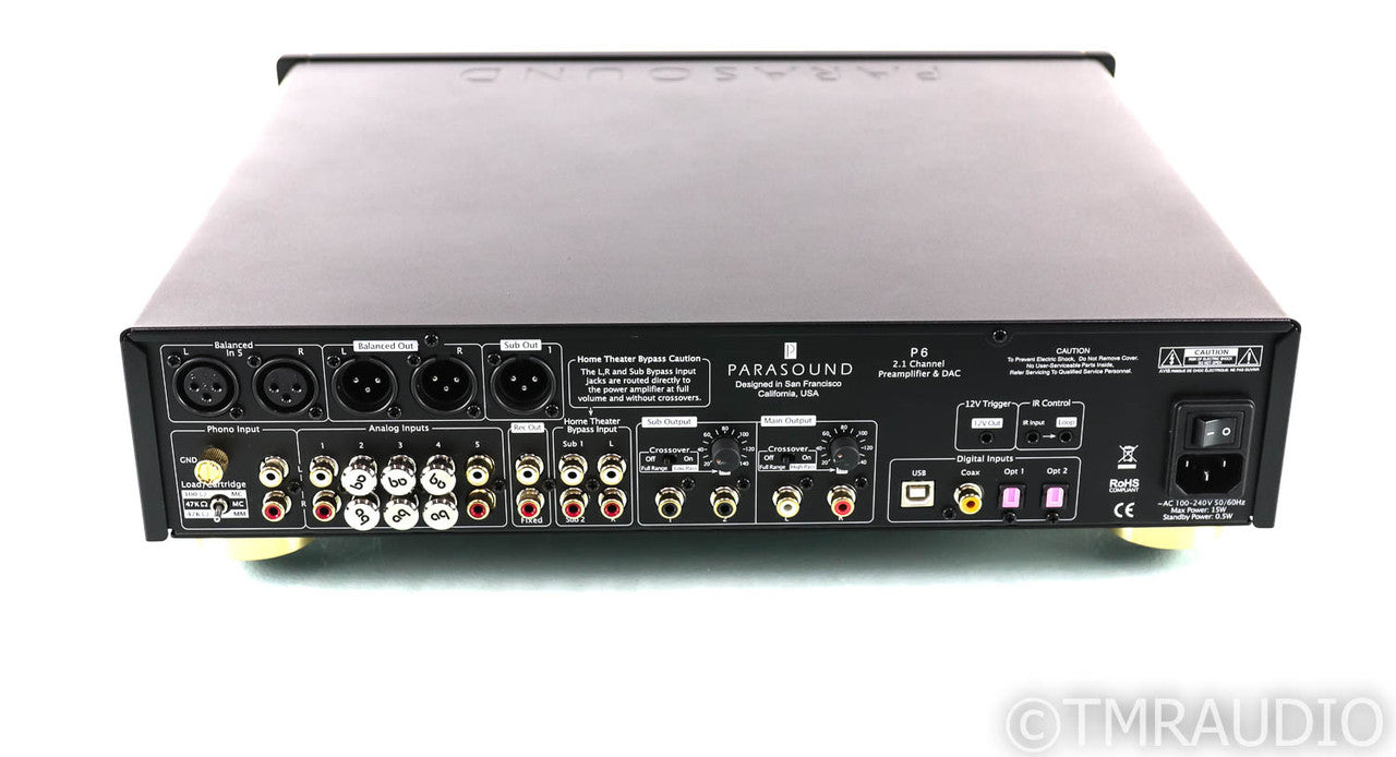 Parasound Halo P6 2.1 Channel Preamplifier; P-6; MM / MC Phono; Remote