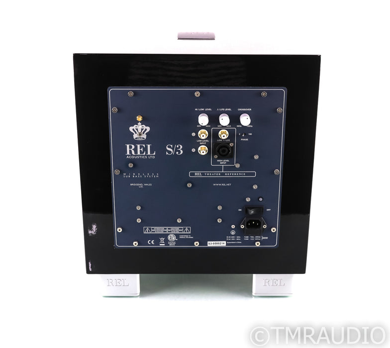 REL Acoustics S/3 10" Powered Subwoofer; Gloss Black; S-3