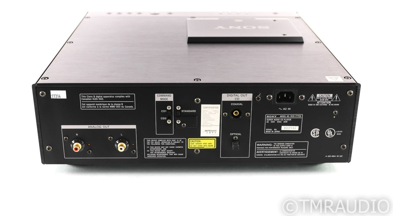 Sony SCD-777ES SACD / CD Player; SCD777ES; Black; Remote; AS-IS (SACD Issue)
