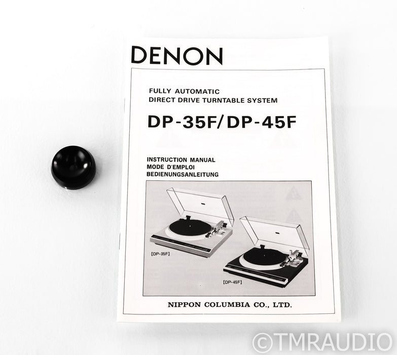 Denon DP-45F Vintage Direct Drive Turntable; DL-60 MM Cartridge; AS-IS (Damaged)
