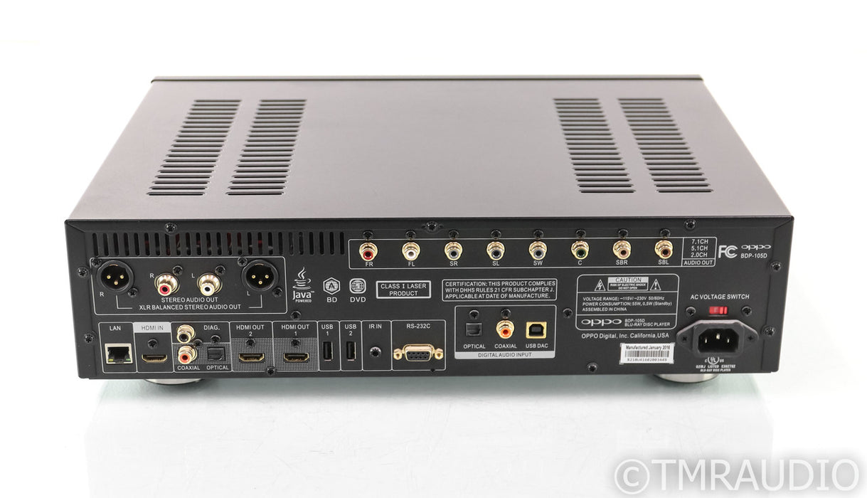 Oppo BDP-105D Universal Blu-Ray Player; BDP105D; D/A Converter; Remote