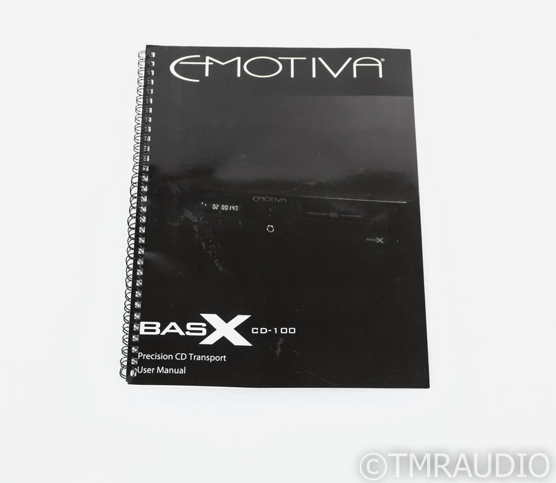 Emotiva BASX CD-100 CD Transport; AS-IS (Intermittent Drive Noise; No Remote)