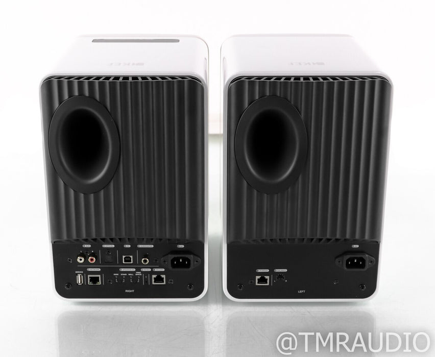 KEF LS50 Wireless Powered Bookshelf Speakers; LS50W; White/Copper Pair