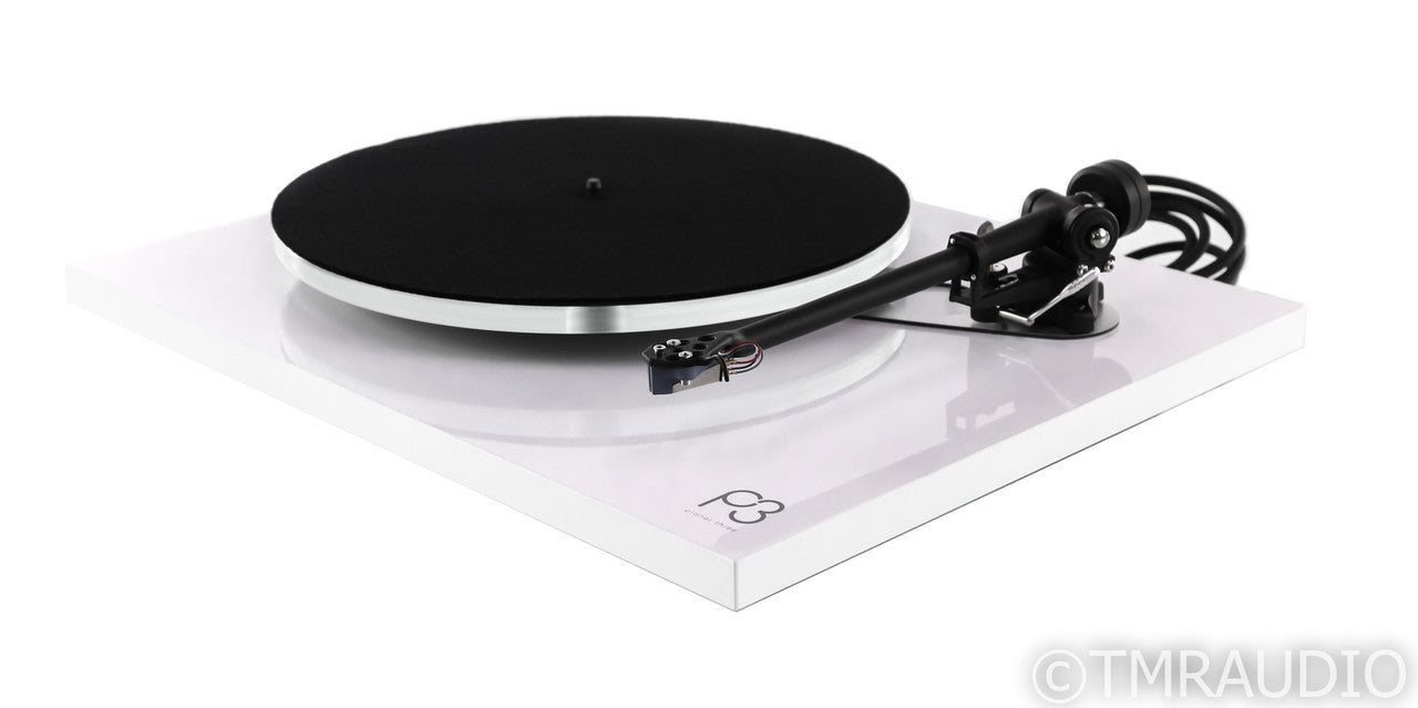 Rega Planar 3 Belt Drive Turntable; P3; White; Elys 2 MM Cartridge