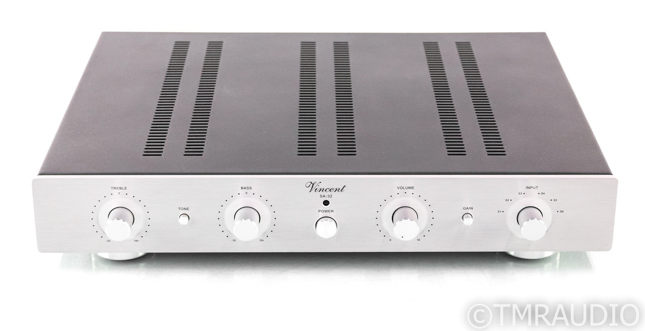 Vincent Audio SA-32 Stereo Tube Hybrid Preamplifier; SA32; Silver; Remote