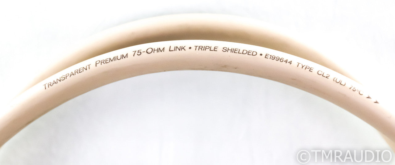 Transparent Audio Premium 75 Ohm Link RCA Coaxial Cable; 1m Digital Interconnect
