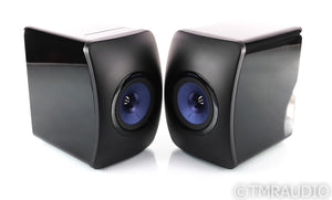 KEF LS50W Wireless Powered Bookshelf Speakers; LS-50 W; Black/Blue Pair; Remote