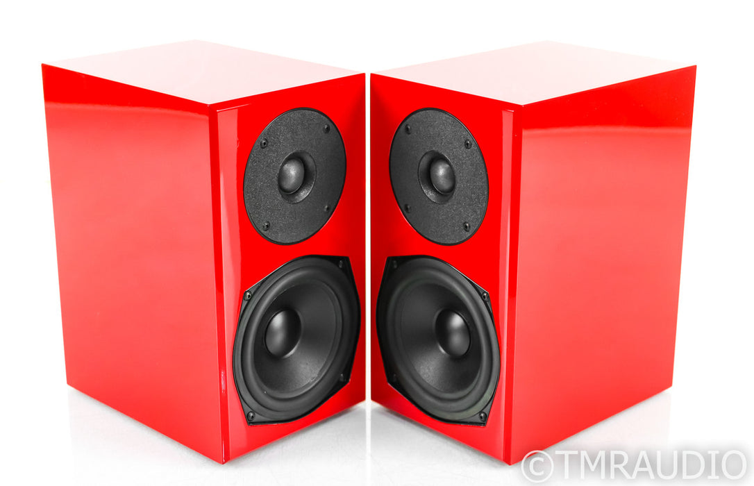 Totem Mite Bookshelf Speakers; Fire Red Pair