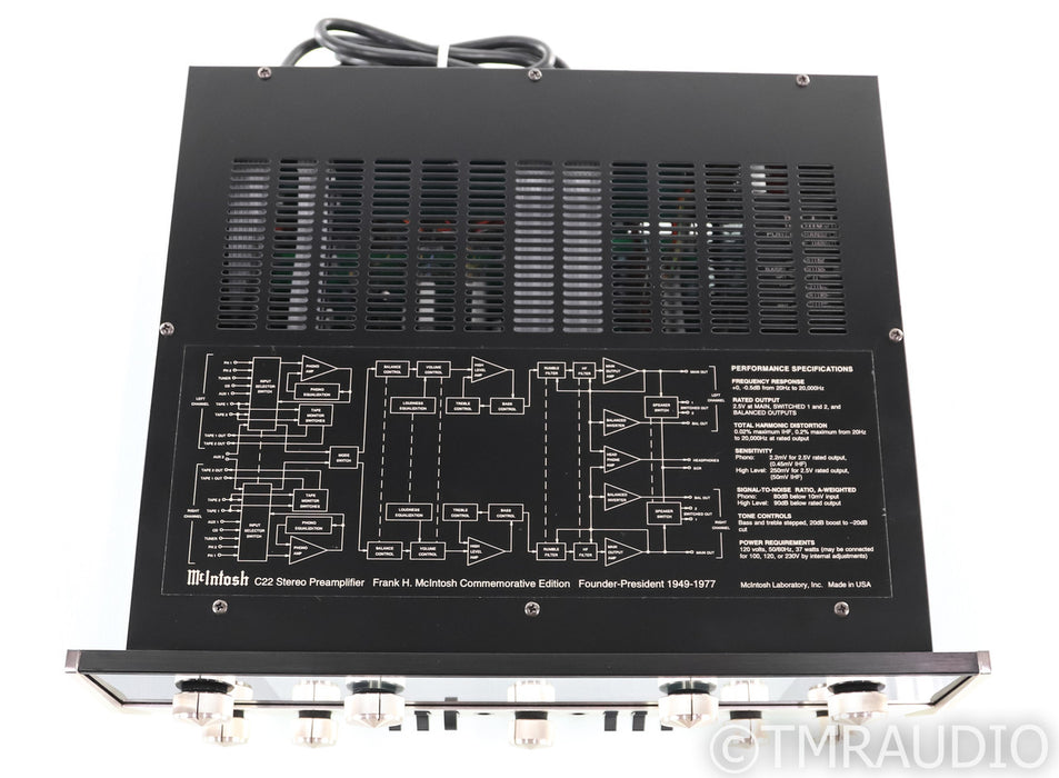 McIntosh C22 Commemorative Edition Stereo Tube Preamplifier; C 22 CE