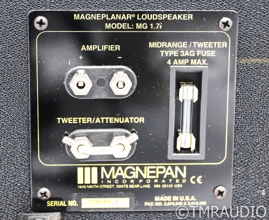 Magnepan MG 1.7i Planar Magnetic Floorstanding Speakers; Black Pair