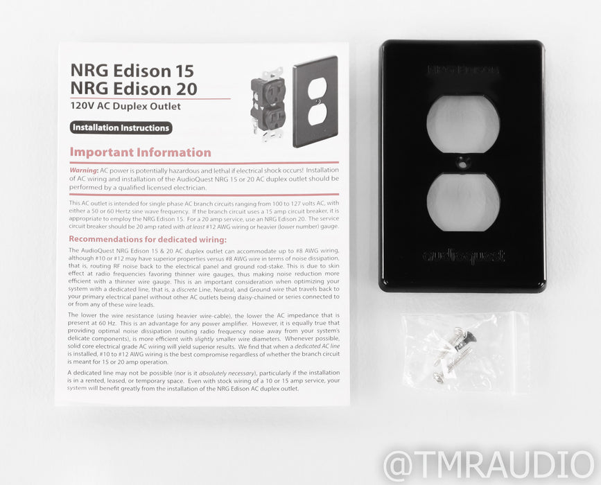 Audioquest NRG Edison 15 Wall Outlet; 15A