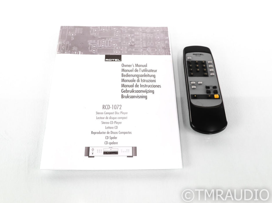 Rotel RCD-1072 CD Player; RCD1072; HDCD; Black; Remote