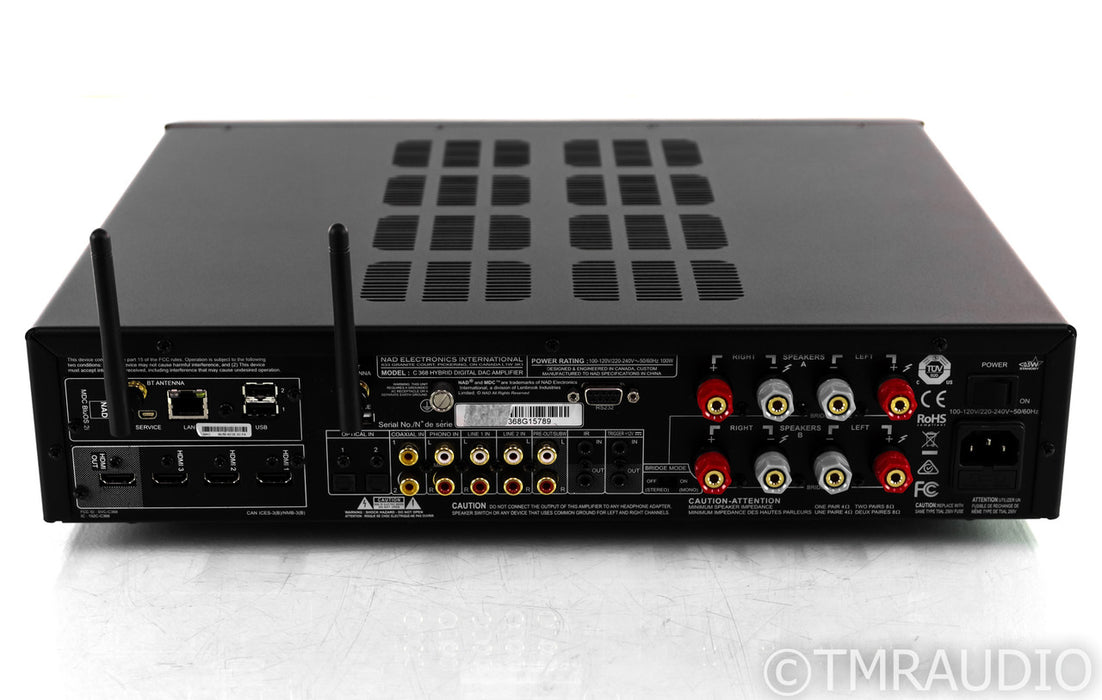NAD C-368 Stereo Integrated Amplifier; C368; MM Phono; BluOS 2i; HDMI; Remote
