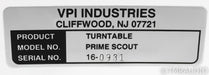 VPI Super Prime Scout Belt Drive Turntable; White (No Cartridge)
