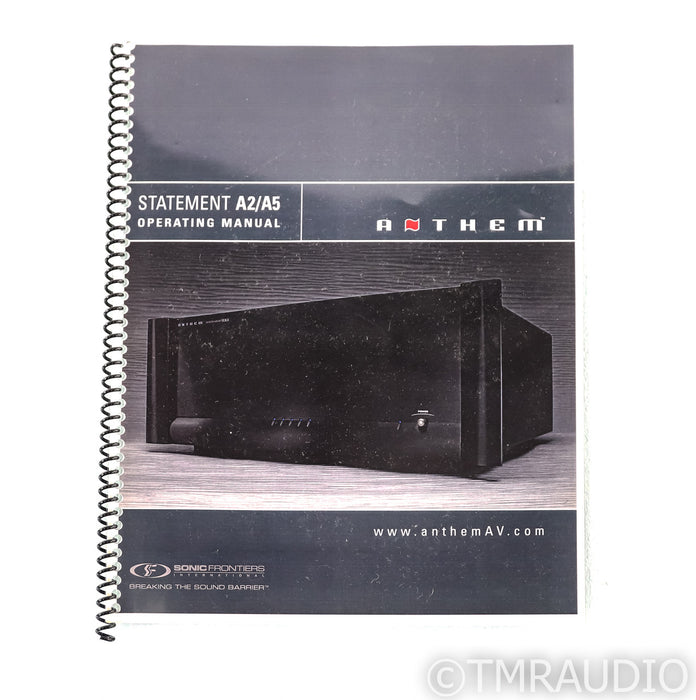 Anthem A5 5 Channel Power Amplifier; Statement; Black