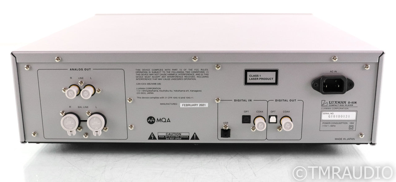 Luxman D-03X CD Player; DSD; DAC; Remote