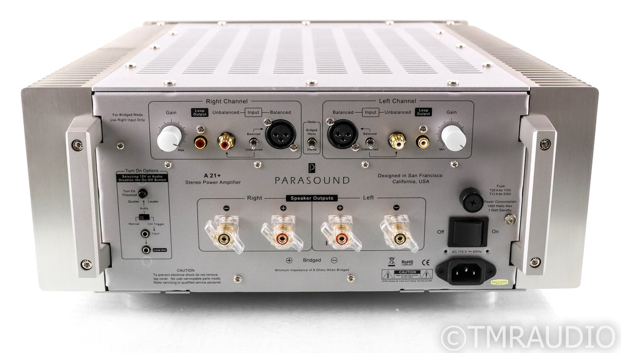 Parasound A 21+ Stereo Power Amplifier; A21+; Sliver