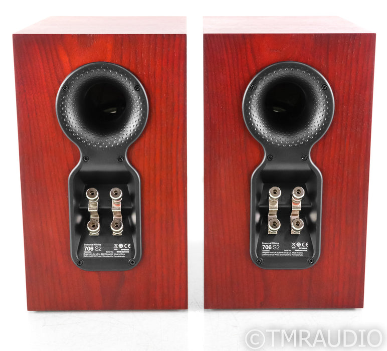 B&W 706 S2 Bookshelf Speakers; Rosenut Pair