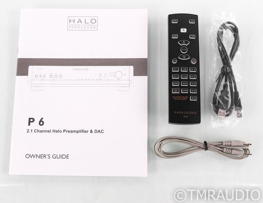 Parasound Halo P6 2.1 Channel Preamplifier; DAC; MM/MC Phono; Remote; Silver