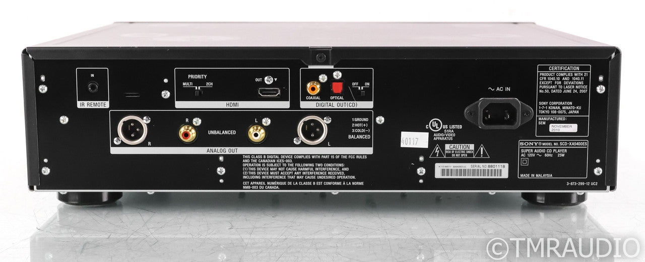 Sony SCD-XA5400ES SACD / CD Player; SCDXA5400ES; Remote