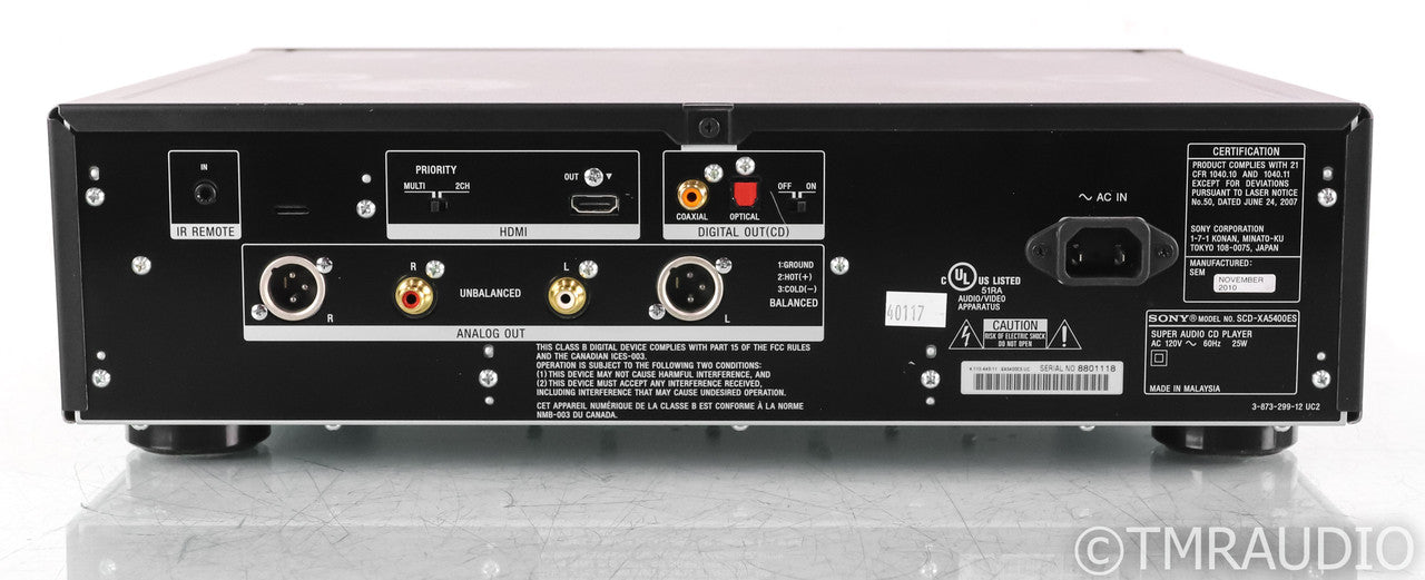 Sony SCD-XA5400ES SACD / CD Player; SCDXA5400ES; Remote