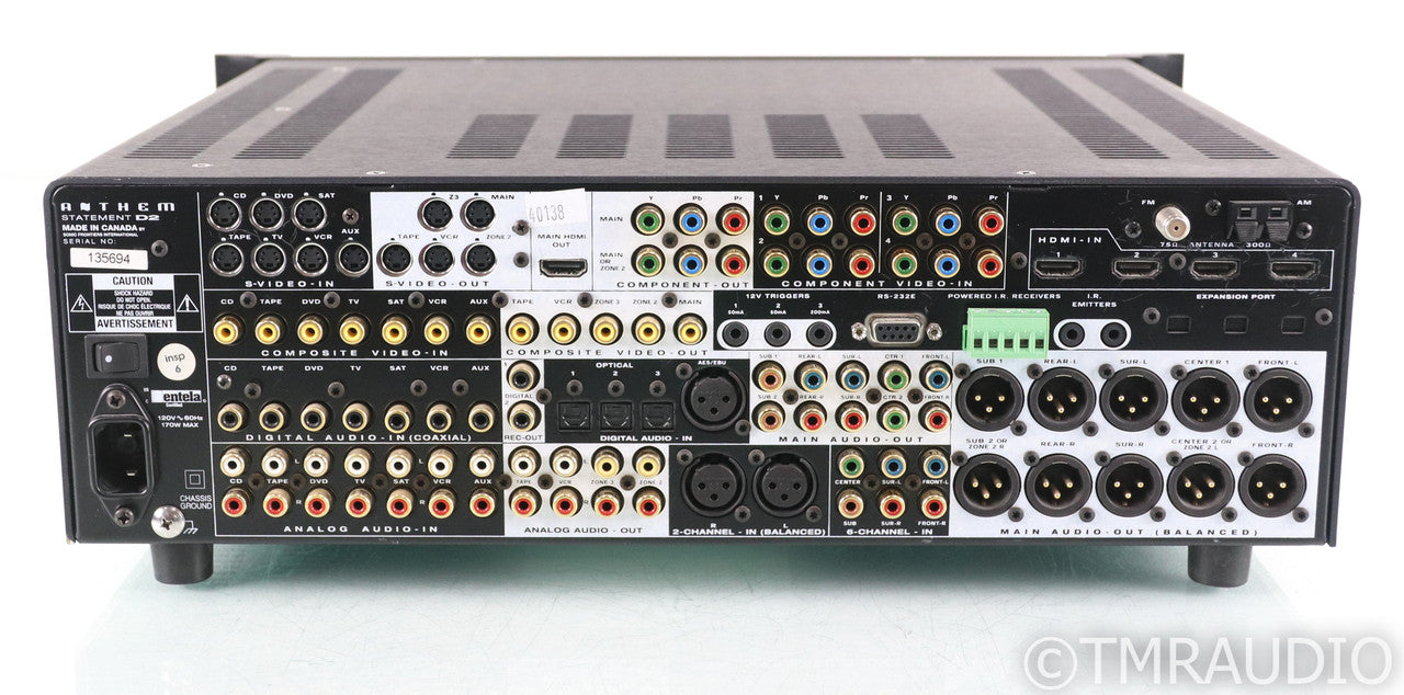 Anthem Statement D2 8.2 Channel Home Theater Receiver; D-2; Remote; ARC