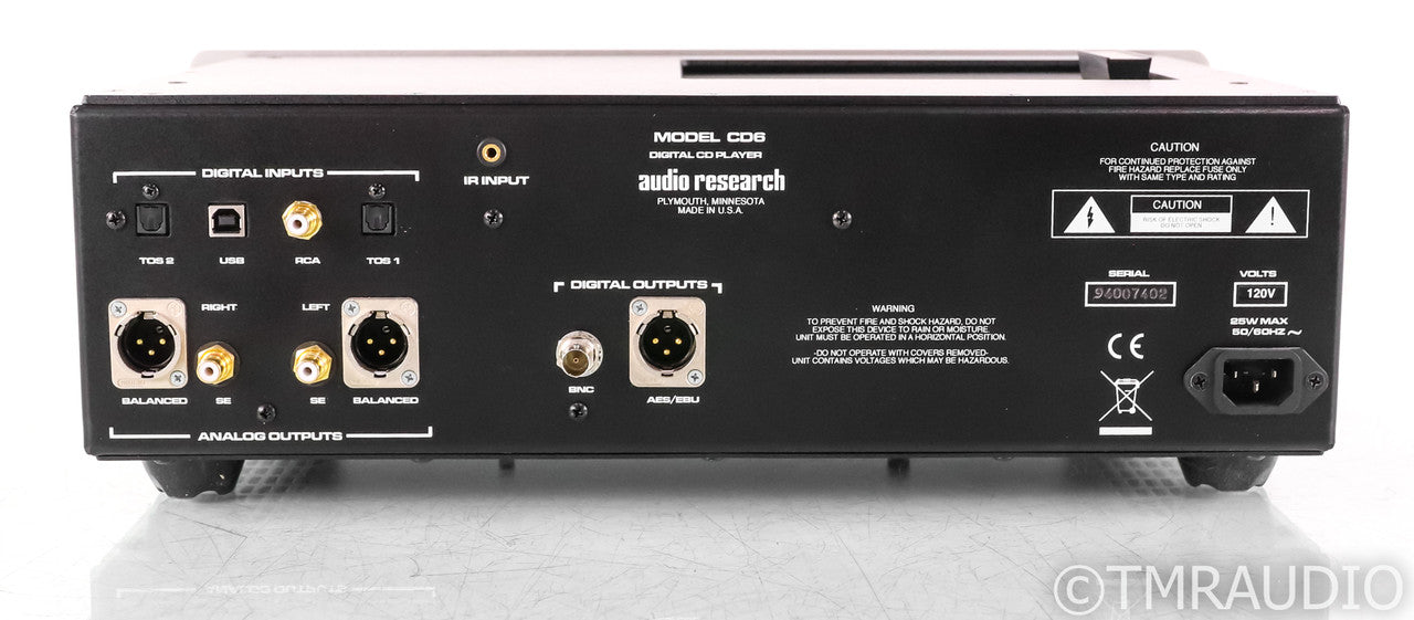 Audio Research Model CD6 CD Player; CD-6; Silver; Remote