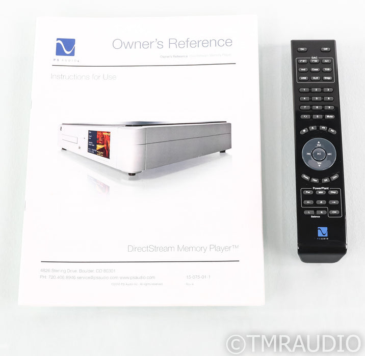 PS Audio DirectStream Memory Player CD / SACD Transport; Black; Remote; DMP